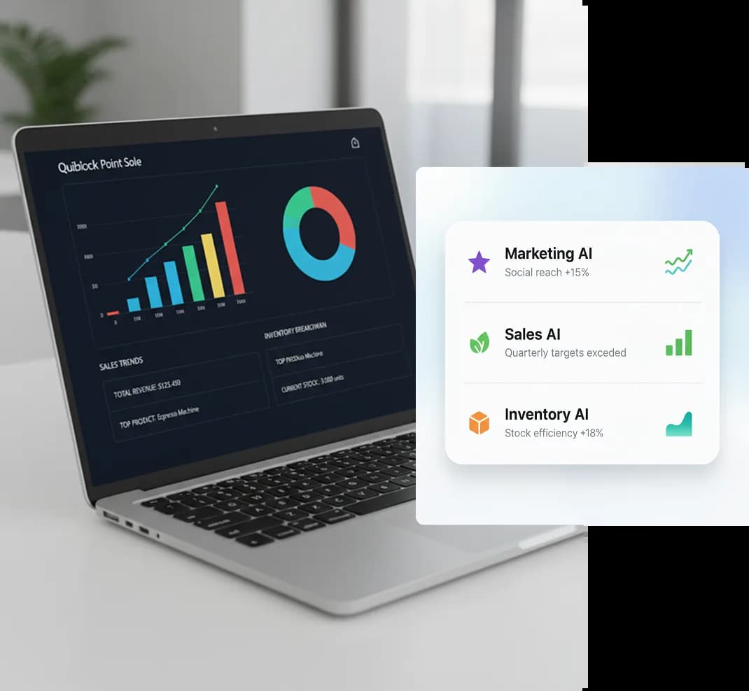 QuickBooks Point of Sale dashboard with sales and inventory insights