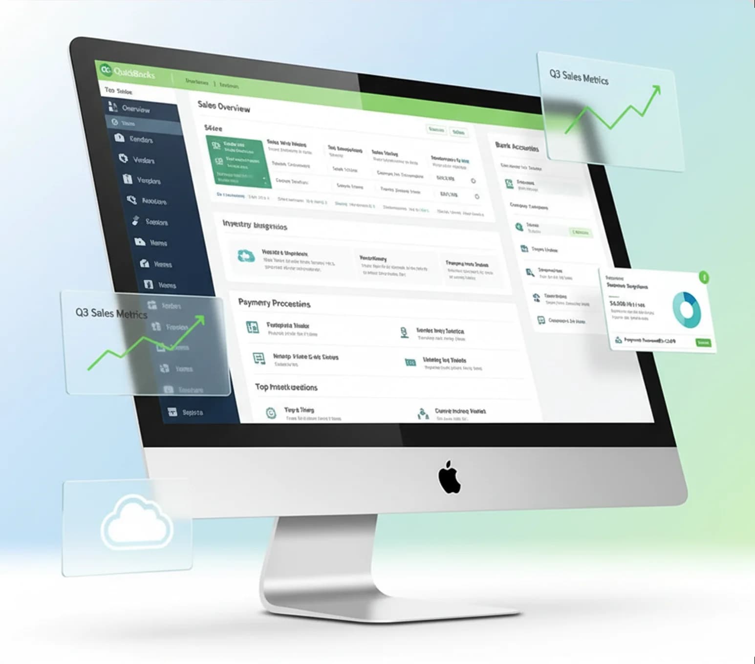 QuickBooks dashboard on desktop