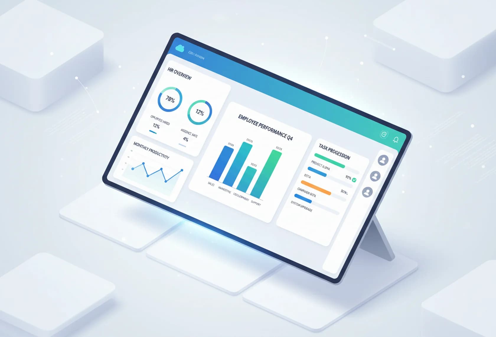 Employee management dashboard illustration
