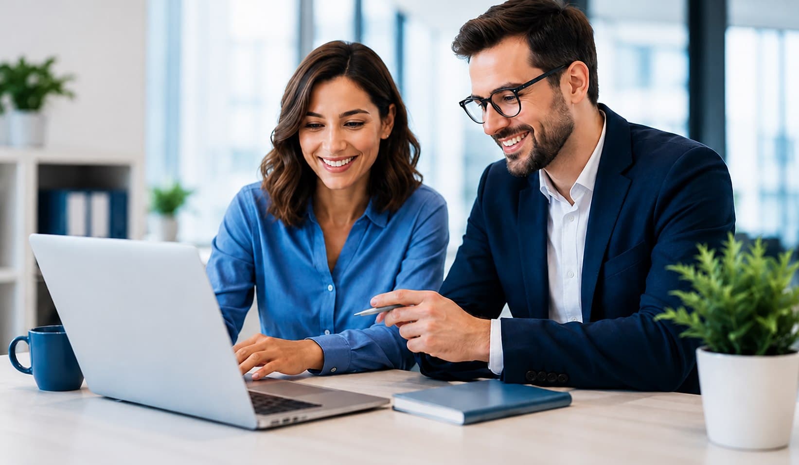 Business team working together on an ERP implementation
