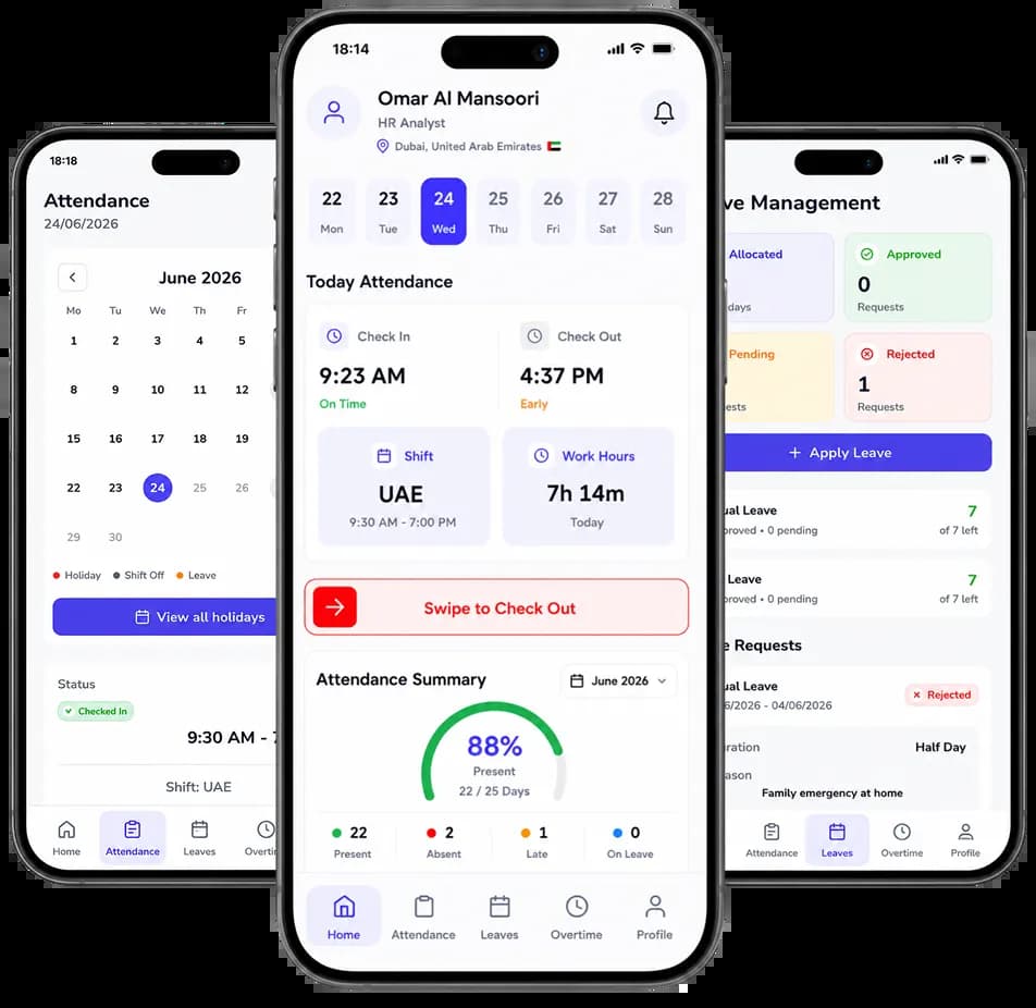 Time Attendance Software dashboard preview