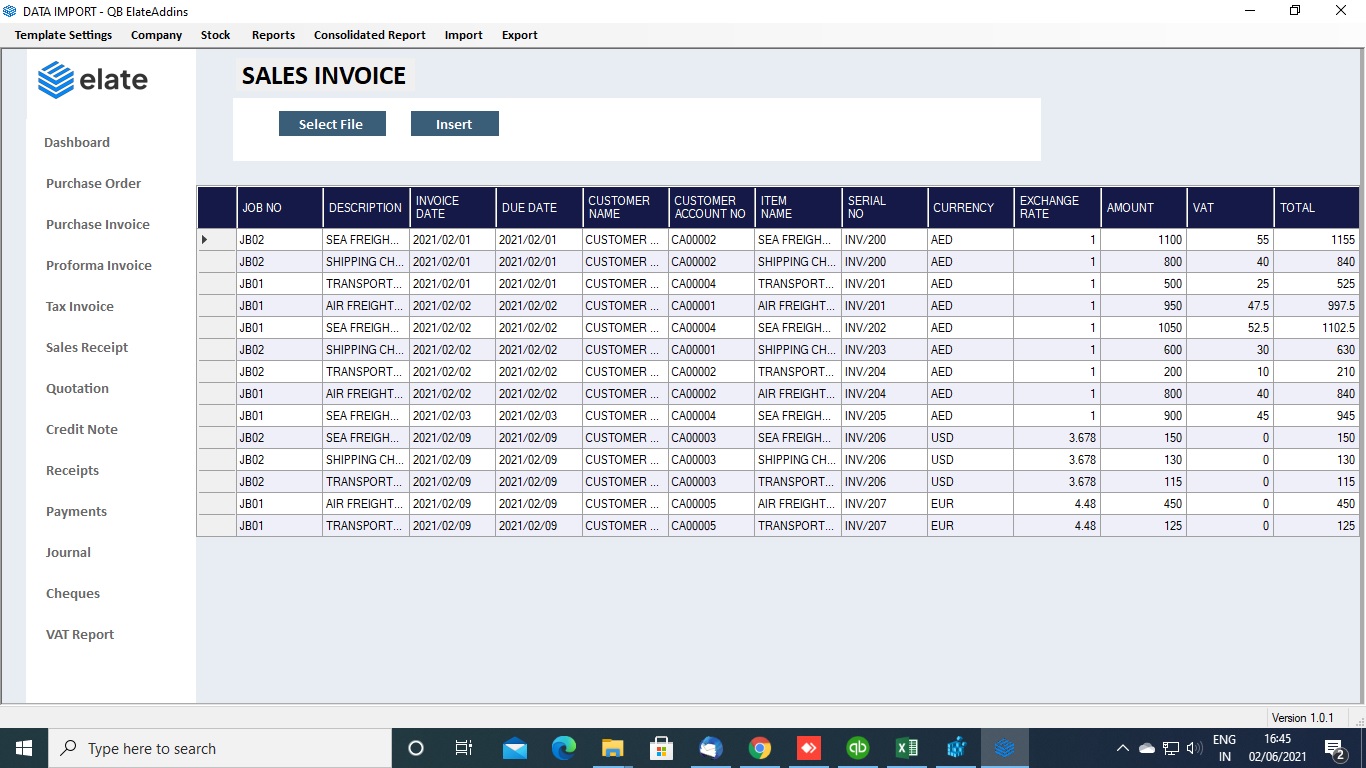 Import transactions into QuickBooks from Excel 