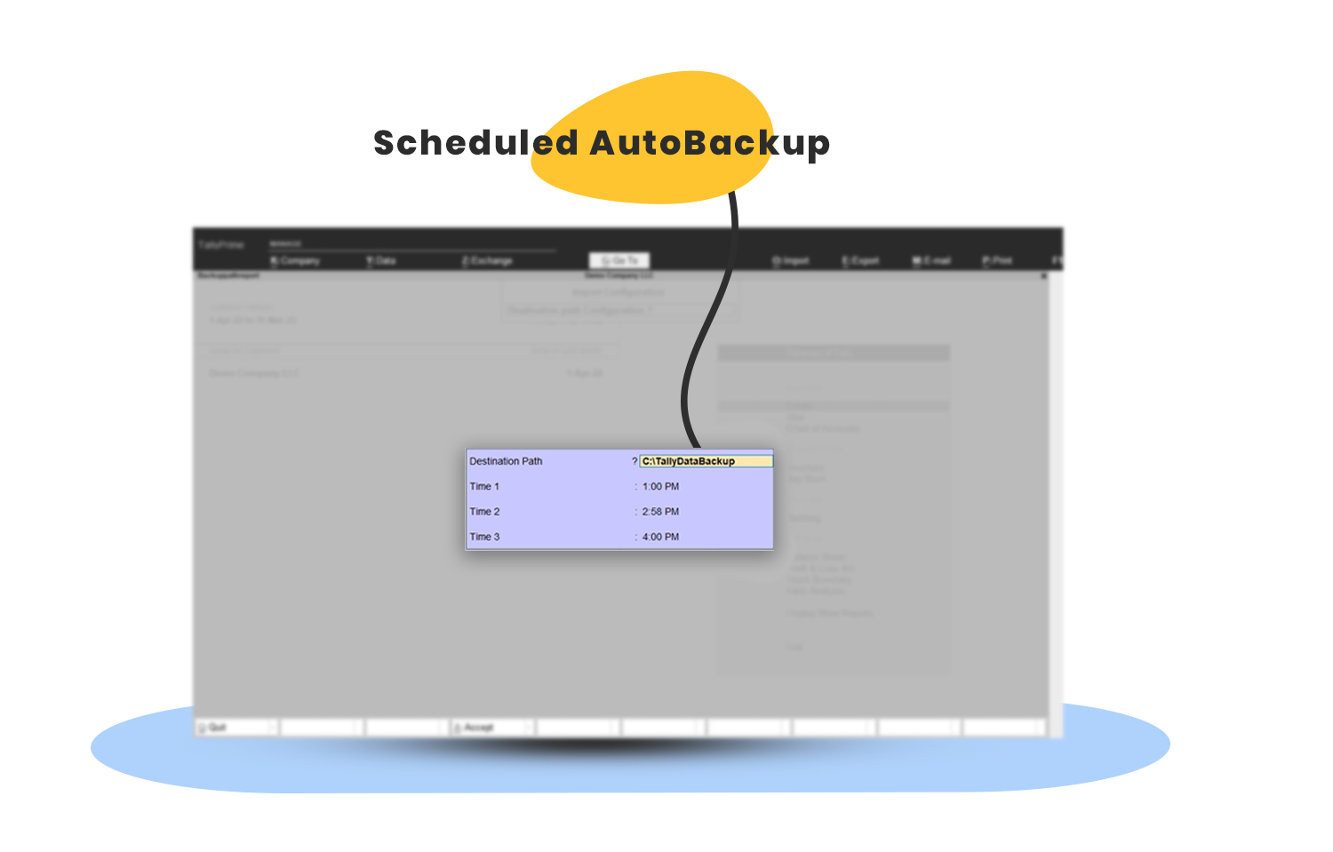 Scheduled Auto Backup Tally Customization
